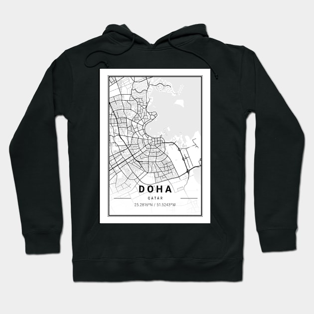 Doha Light City Map Hoodie by tienstencil